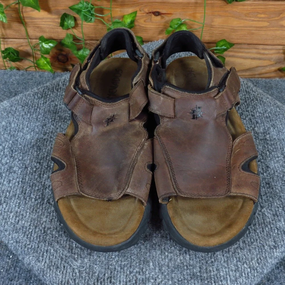 Nevados V6421M-EX Mens Sport Fisherman Sandals Sz 10 Hiking Trail Brown Leather